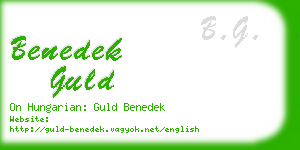 benedek guld business card